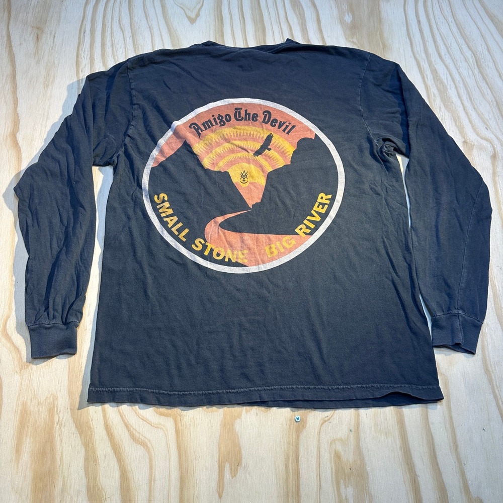 Amigo The Devil Small Stone Big River Long Sleeve Shirt Mens Medium Black